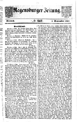 Regensburger Zeitung Mittwoch 6. September 1854