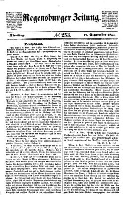 Regensburger Zeitung Dienstag 12. September 1854