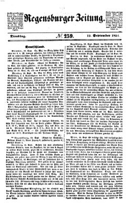 Regensburger Zeitung Dienstag 19. September 1854