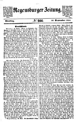 Regensburger Zeitung Dienstag 26. September 1854