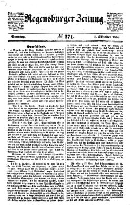 Regensburger Zeitung Sonntag 1. Oktober 1854