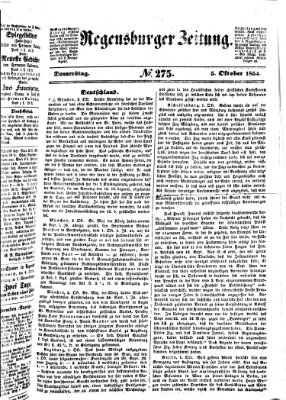 Regensburger Zeitung Donnerstag 5. Oktober 1854