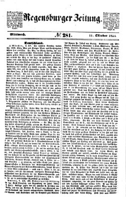 Regensburger Zeitung Mittwoch 11. Oktober 1854