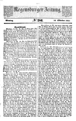 Regensburger Zeitung Montag 16. Oktober 1854