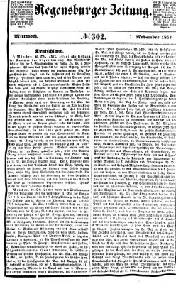 Regensburger Zeitung Mittwoch 1. November 1854