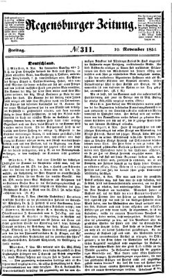 Regensburger Zeitung Freitag 10. November 1854