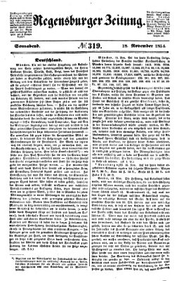 Regensburger Zeitung Samstag 18. November 1854