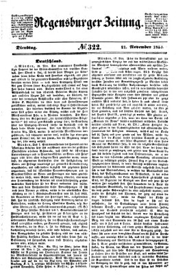 Regensburger Zeitung Dienstag 21. November 1854