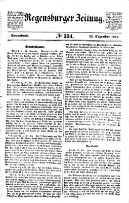 Regensburger Zeitung Samstag 23. Dezember 1854