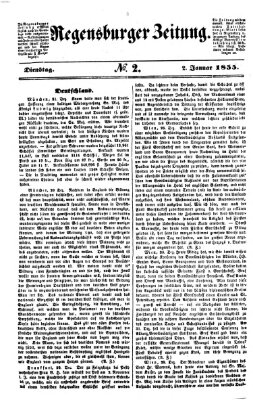 Regensburger Zeitung Dienstag 2. Januar 1855