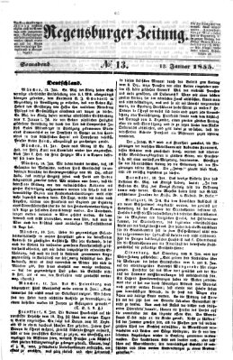 Regensburger Zeitung Samstag 13. Januar 1855