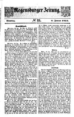 Regensburger Zeitung Dienstag 23. Januar 1855