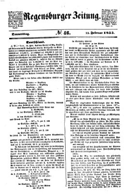 Regensburger Zeitung Donnerstag 15. Februar 1855