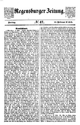 Regensburger Zeitung Freitag 16. Februar 1855