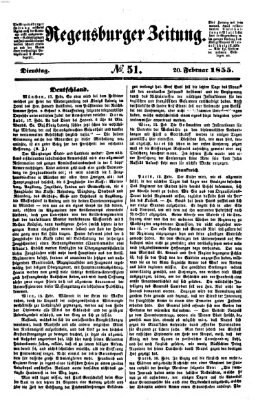 Regensburger Zeitung Dienstag 20. Februar 1855