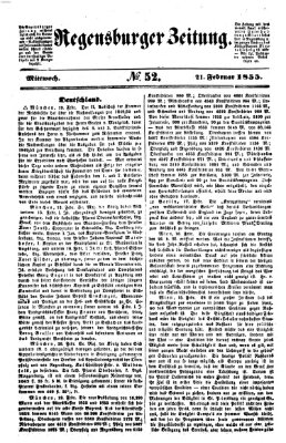 Regensburger Zeitung Mittwoch 21. Februar 1855