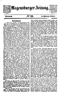 Regensburger Zeitung Mittwoch 28. Februar 1855