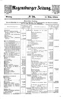 Regensburger Zeitung Montag 12. März 1855