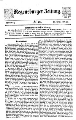 Regensburger Zeitung Dienstag 20. März 1855