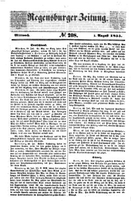 Regensburger Zeitung Mittwoch 1. August 1855