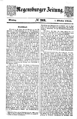 Regensburger Zeitung Montag 1. Oktober 1855