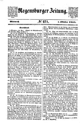 Regensburger Zeitung Mittwoch 3. Oktober 1855