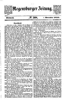 Regensburger Zeitung Mittwoch 7. November 1855