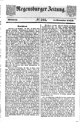 Regensburger Zeitung Mittwoch 14. November 1855