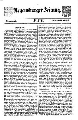 Regensburger Zeitung Samstag 17. November 1855