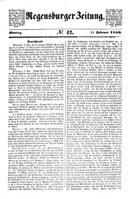 Regensburger Zeitung Montag 11. Februar 1856