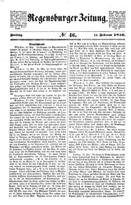 Regensburger Zeitung Freitag 15. Februar 1856