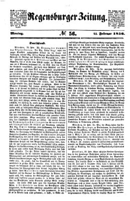 Regensburger Zeitung Montag 25. Februar 1856