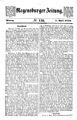 Regensburger Zeitung Montag 21. April 1856