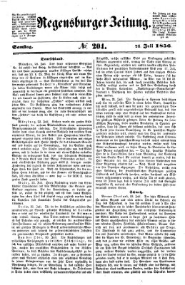 Regensburger Zeitung Samstag 26. Juli 1856