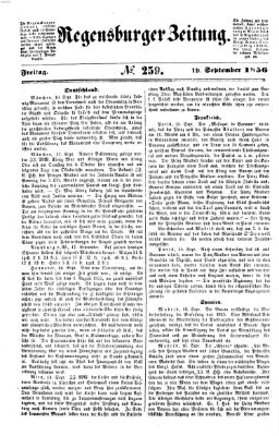 Regensburger Zeitung Freitag 19. September 1856