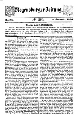 Regensburger Zeitung Samstag 20. September 1856