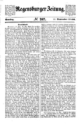 Regensburger Zeitung Samstag 27. September 1856