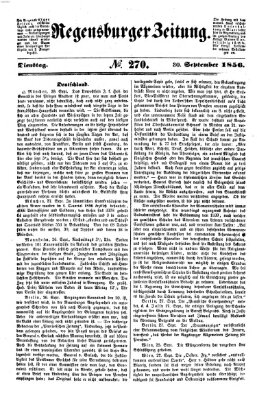 Regensburger Zeitung Dienstag 30. September 1856