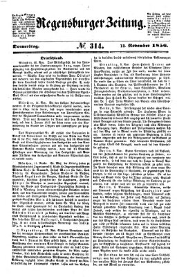 Regensburger Zeitung Donnerstag 13. November 1856