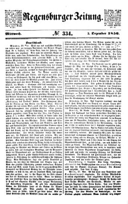 Regensburger Zeitung Mittwoch 3. Dezember 1856