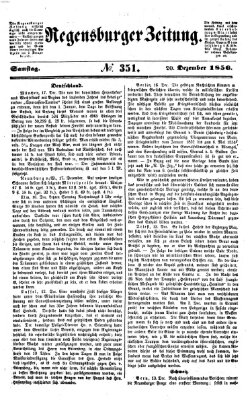 Regensburger Zeitung Samstag 20. Dezember 1856