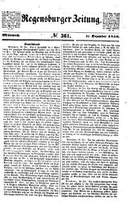 Regensburger Zeitung Mittwoch 31. Dezember 1856