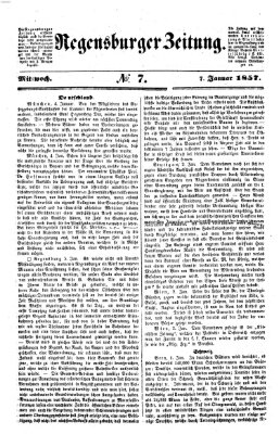 Regensburger Zeitung Mittwoch 7. Januar 1857