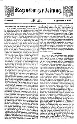 Regensburger Zeitung Mittwoch 4. Februar 1857