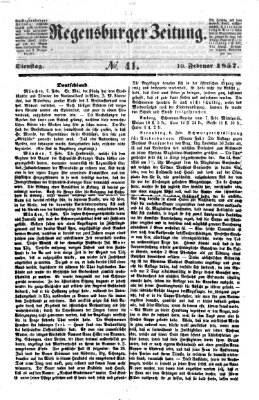 Regensburger Zeitung Dienstag 10. Februar 1857