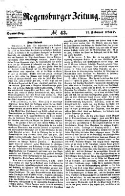 Regensburger Zeitung Donnerstag 12. Februar 1857