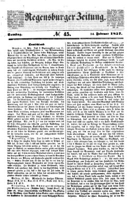 Regensburger Zeitung Samstag 14. Februar 1857