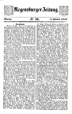 Regensburger Zeitung Montag 23. Februar 1857