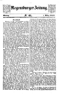 Regensburger Zeitung Montag 2. März 1857