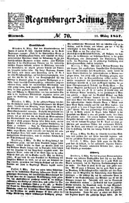 Regensburger Zeitung Mittwoch 11. März 1857